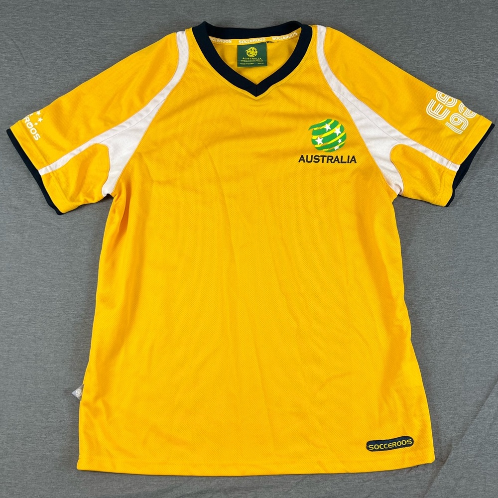 Socceroos Yellow Soccer Jersey with Black Trim